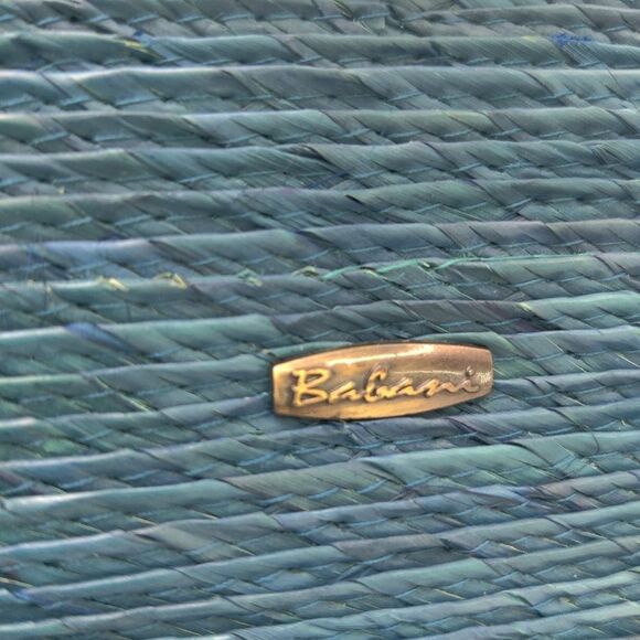 Large straw Tote Bag in Shades of Blue & Purple w Floral Scarf Handles by Babani - Picture 13 of 13